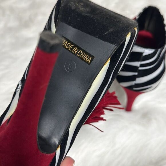 Rosalina Women’s Zebra & Tassel Platform Heels Size 8 - Picture 8 of 8